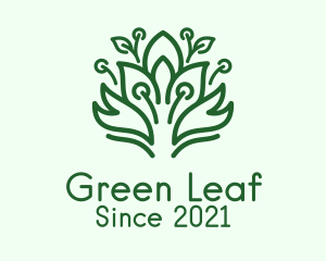 Green Bush Plant  logo design