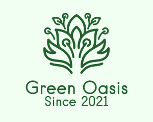 Green Bush Plant  logo design