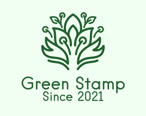 Green Bush Plant  logo design