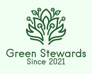 Green Bush Plant  logo design