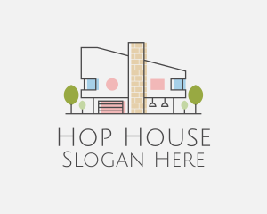 Cute Modern House  logo design