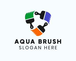 Multicolor Painting Brush logo design