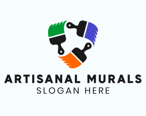 Multicolor Painting Brush logo design