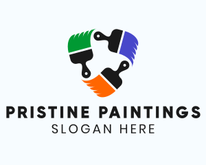 Multicolor Painting Brush logo design