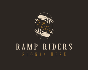 Coffee Bean Roaster Hands logo design