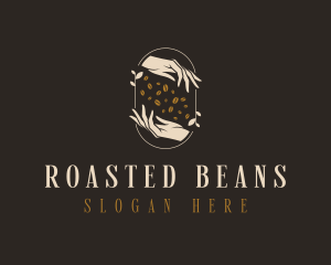 Coffee Bean Roaster Hands logo design