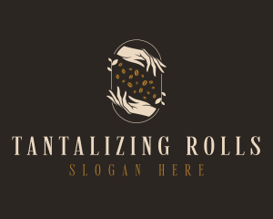 Coffee Bean Roaster Hands logo design