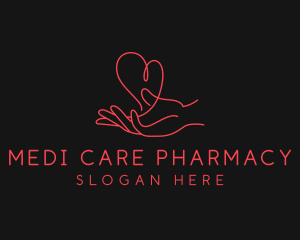 Hand Heart Care logo design