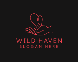 Hand Heart Care logo design