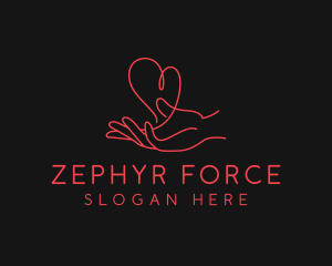 Hand Heart Care logo design