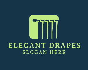 Window Curtain Rod Drapes logo design