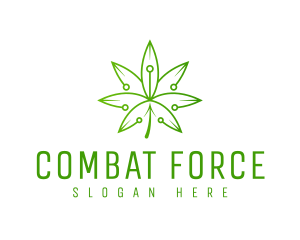 Technology Weed Leaf logo