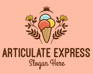 Flower Ice Cream  logo design