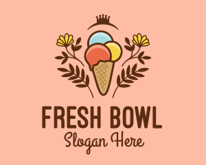 Flower Ice Cream  logo design