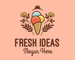 Flower Ice Cream  logo design