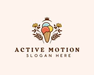 Flower Ice Cream  logo design