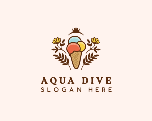 Flower Ice Cream  logo design