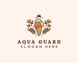 Flower Ice Cream  logo design