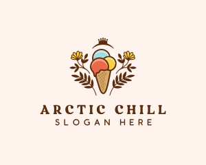 Flower Ice Cream  logo design