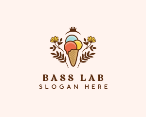 Flower Ice Cream  logo design