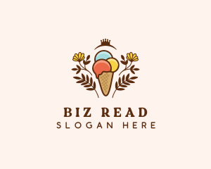 Flower Ice Cream  logo design