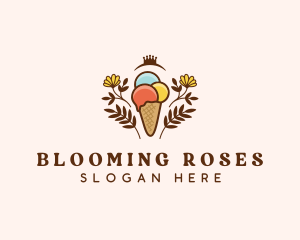 Flower Ice Cream  logo design