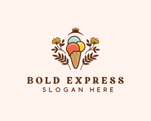 Flower Ice Cream  logo design