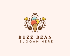 Flower Ice Cream  logo design