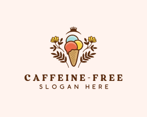 Flower Ice Cream  logo design