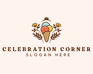 Flower Ice Cream  logo design