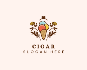 Flower Ice Cream  logo design