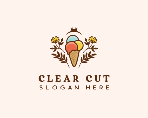 Flower Ice Cream  logo design