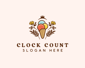 Flower Ice Cream  logo design