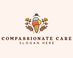 Flower Ice Cream  logo design