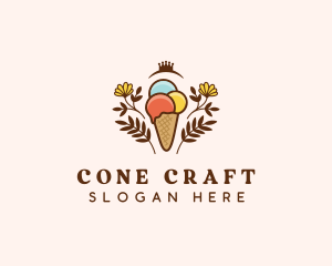 Flower Ice Cream  logo design