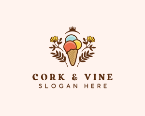 Flower Ice Cream  logo design