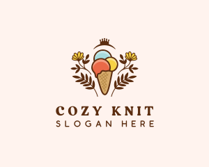 Flower Ice Cream  logo design