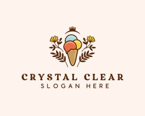 Flower Ice Cream  logo design