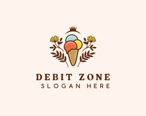 Flower Ice Cream  logo design