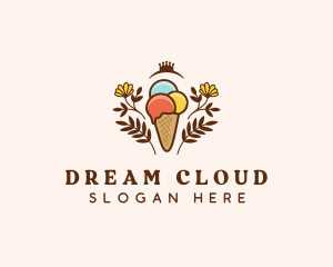 Flower Ice Cream  logo design