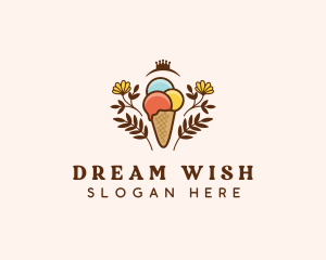 Flower Ice Cream  logo design