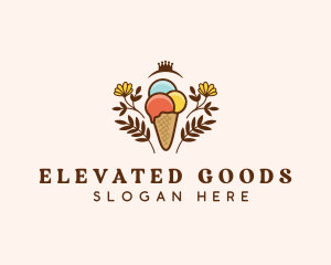 Flower Ice Cream  logo design