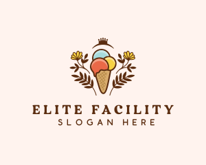 Flower Ice Cream  logo design