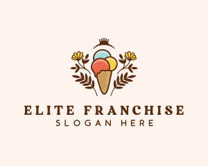 Flower Ice Cream  logo design