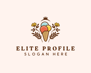 Flower Ice Cream  logo design