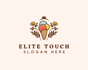 Flower Ice Cream  logo design