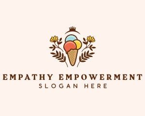 Flower Ice Cream  logo design