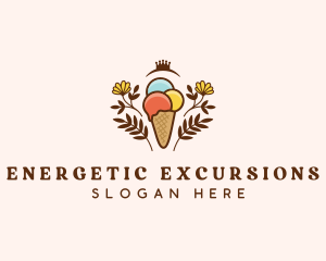 Flower Ice Cream  logo design