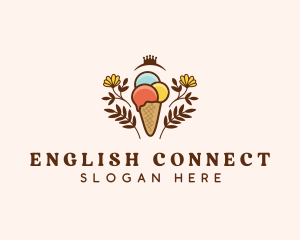 Flower Ice Cream  logo design