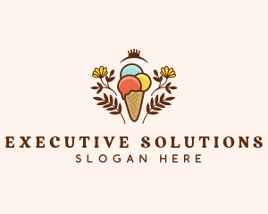 Flower Ice Cream  logo design